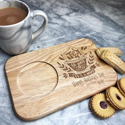 Happy Muttertag Tasse Tee personalisiert Geschenk Teetablett Keksbrett