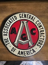 Vintage SCIOTO Sign Co. Metal Embossed The American General Contractors Assoc. 