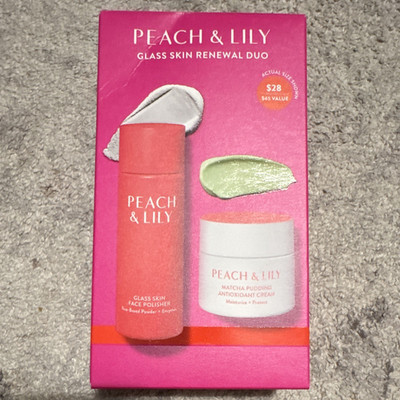 Peach & Lily Glass Skin Renewal Duo Mini Face Polisher + Matcha Cream 0.84oz