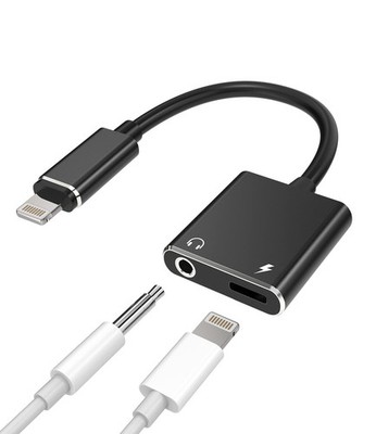 for iPhone AUX Adapter for Headphone Jack Cable Lightning to 3.5mm Splitter D...