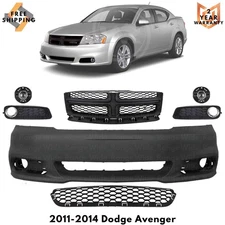 Front Bumper Cover Fascia & Grille Assembly Kit For 2011-2014 Dodge Avenger