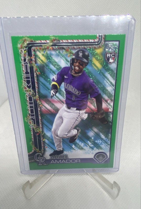 2025 Topps Holiday - Adael Amador #H42 Green Glitter Holiday /5 (RC)