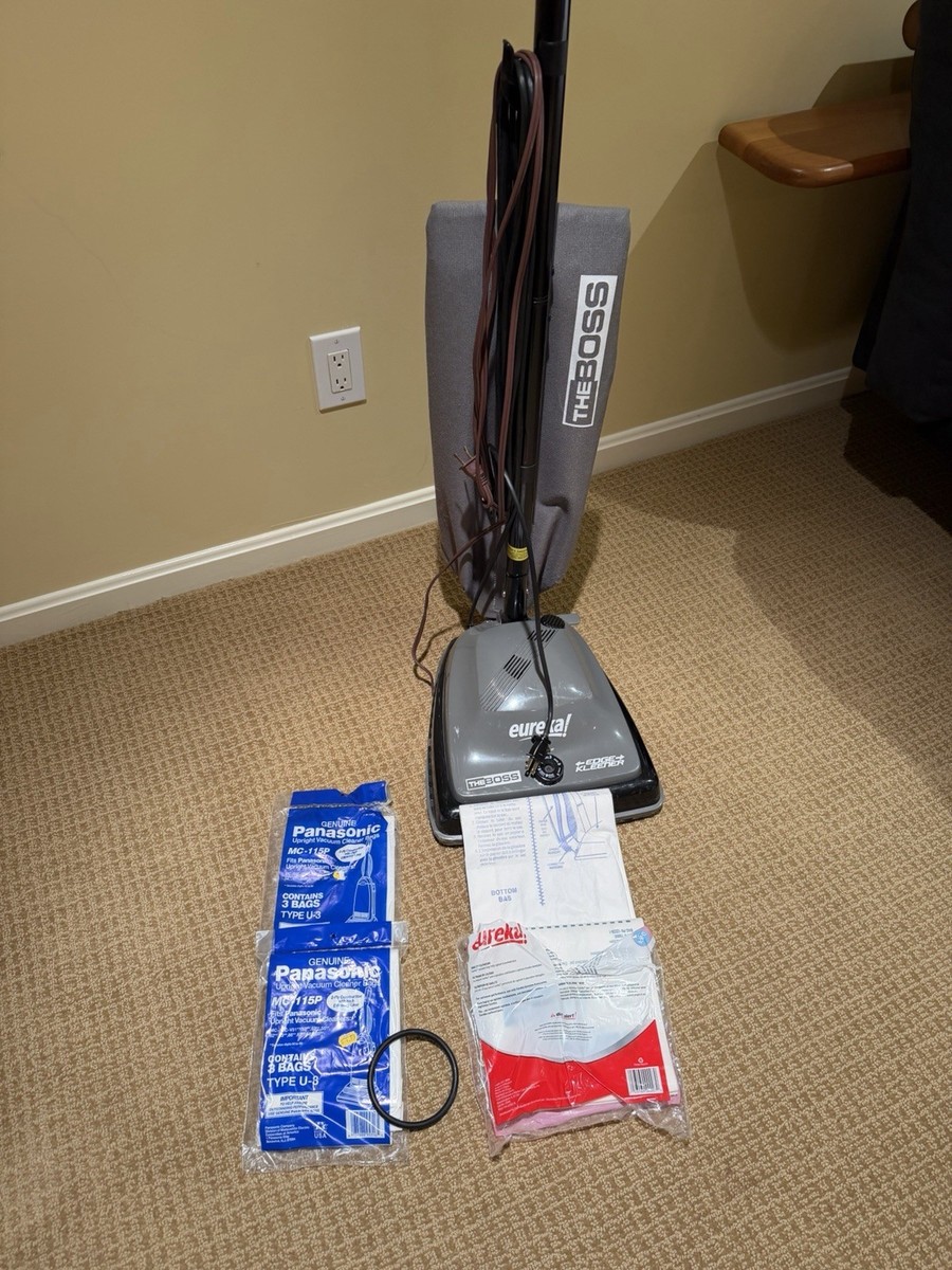 Vintage Eureka Boss Upright Vacuum Cleaner w Bags. 1934 Bagged