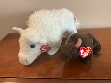 Ty Beanie Buddy and Babies ROAM the Buffalo MWMTs Set of 2 Plush Toys