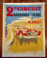 affiche ancienne, affiche Automobile, Grand Prix, Narbonne