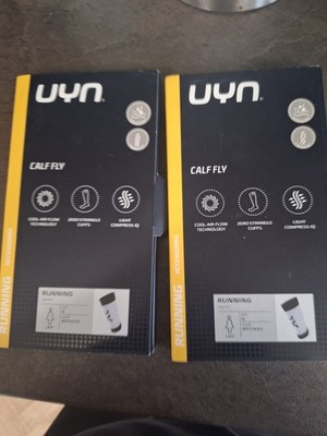 3 X UYN Damen Calf Fly Kompression Wadenärmel M WEISS/SCHWARZ KOSTENLOSER VERSAND 