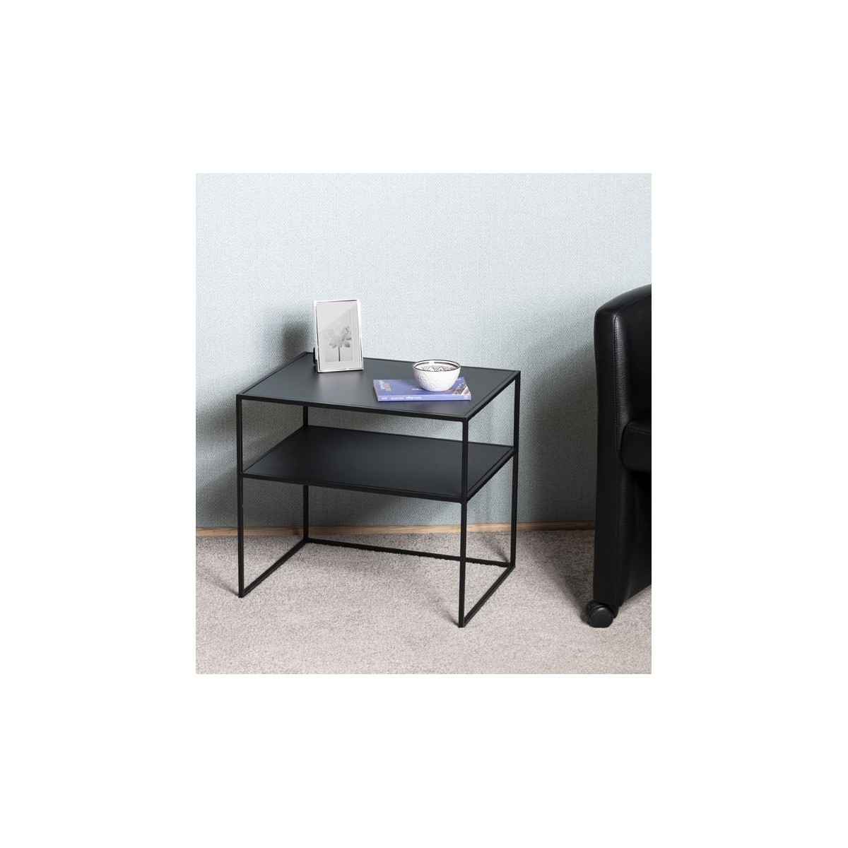 Table d'appoint noire Lirola de 50cm pour salon moderne - 4