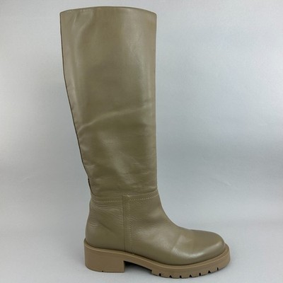 Zara Stiefel Damen Größe EU40 UK7 Kniehoch Pull On Block Chunky Heels Bootie