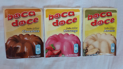 Portuguese Boca Doce Pudding Mix Pack   Chocolate Strawberry Pineapple Portugal