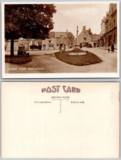 RPPC Market Place Northleach Automobile Street Scene Photo Postcard