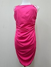 SHEIN Women's Hot Pink Body-con Mini Dress Size 6 Ruched