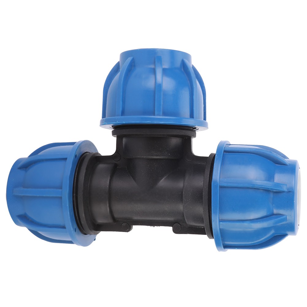 PE Plastic Water Pipe Fitting Accessories 32mm Tee Connector For Pipe Connection