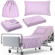 4 Pcs Hospital Bed Sheets Set, Soft Knitted Standard Sheets Quality, Include ...