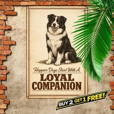 Life Is Better With A Border Collie Vintage Tin Sign Metal Wall Art 8x12