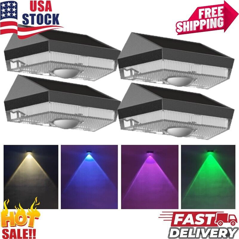 2/4x LED Solar Power Wall Light Outdoor Garden Waterproof Fence Deck Steps Lamp
