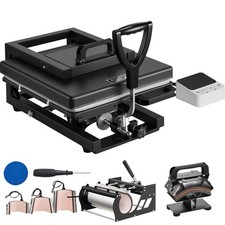 Uimoso Pressa a Caldo 38x38 cm per Sublimazione e Magliette, Colore Nero