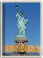 Blechschild 40X30 Cm New York Statue Of Liberty Freiheitsstatue Bildmotiv Reisem