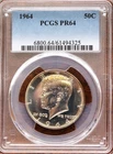 1964 PROOF KENNEDY HALF DOLLAR PCGS PR64 90% SILVER