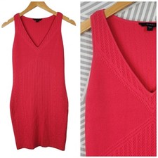 Guess Bodycon Knit Mini Dress Size Large Pink Textured Sexy Sheath Club Evening