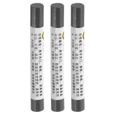 3Pcs Furniture Repair Crayons Wax Filler Stick Pen Marker Broken Bridge Gray
