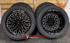 24 Arena A121 Monarch Black Dually Wheels 35 At Tires 10x225 Ford F450 F550