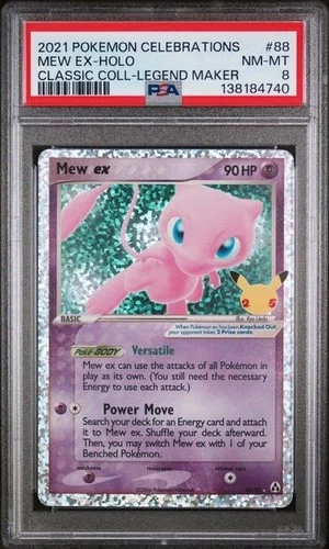 2021 POKEMON CELEBRATIONS CLASSIC COLLECTION #88 MEW EX-HOLO LEGEND MAKER PSA 8