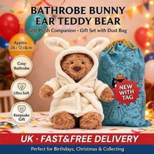 Jellycat Lovely Bartholomew Bear Bathrobe plush doll Brand New With Tag Dust Bag