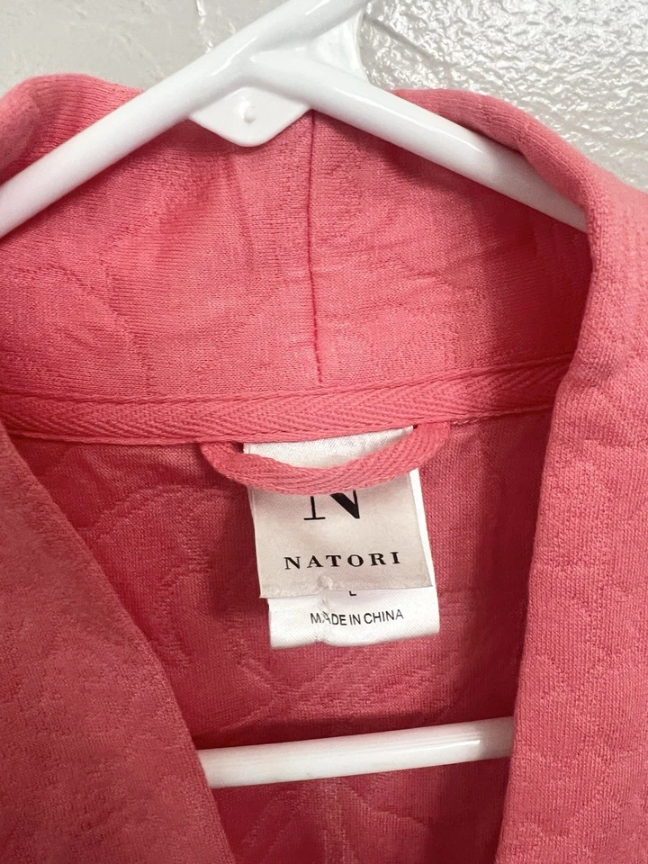 Natori цветочный стеганый подпоясанный длинным рукавом легкий длинный халат розовый большой - Изображение 4 из 4