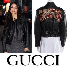 New Gucci 2023 Hollywood Babylon Leather Sequin Taylor Jacket 38 40 6 8 Coat S M