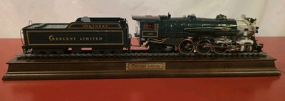 Franklin Mint Train Crescent Limited Steam Locomotive with Rail #1396