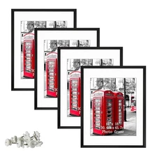 12x18 Frame Set of 4, 17x23 Poster Frame Matted to Display 18x12 Picture with...