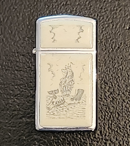 Vintage 1980's Zippo Nautical Ship Design Lighter