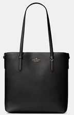 Kate Spade Juliette Black Pebbled Leather Medium Tote Bag KN188 Purse NWT $399