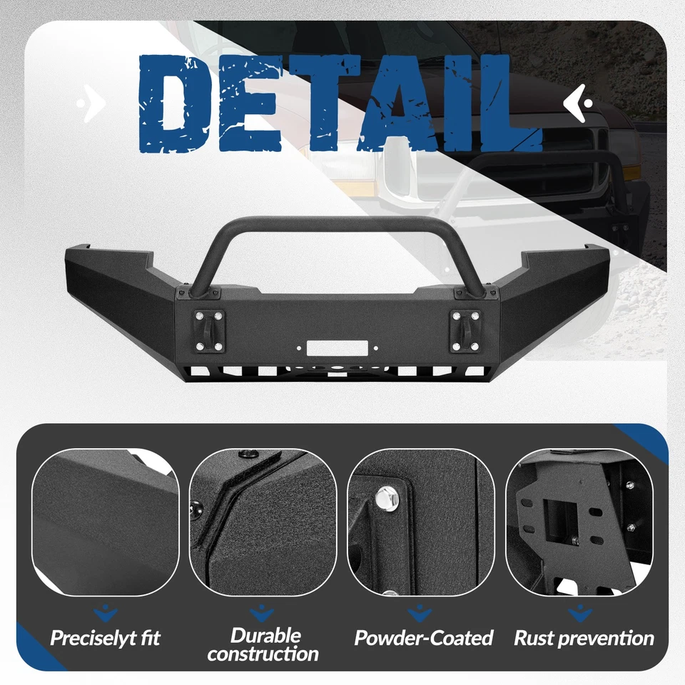 For Ford F-250 F-350 Super Duty 1999-2004 Steel Front Bumper Assembly - Image 4 of 4