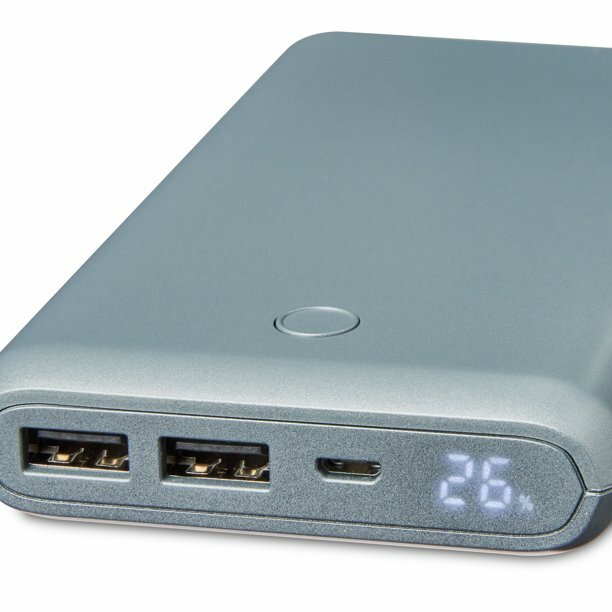 Onn Juice 20000mAh DualPort Portable Battery 7x Charge Silver