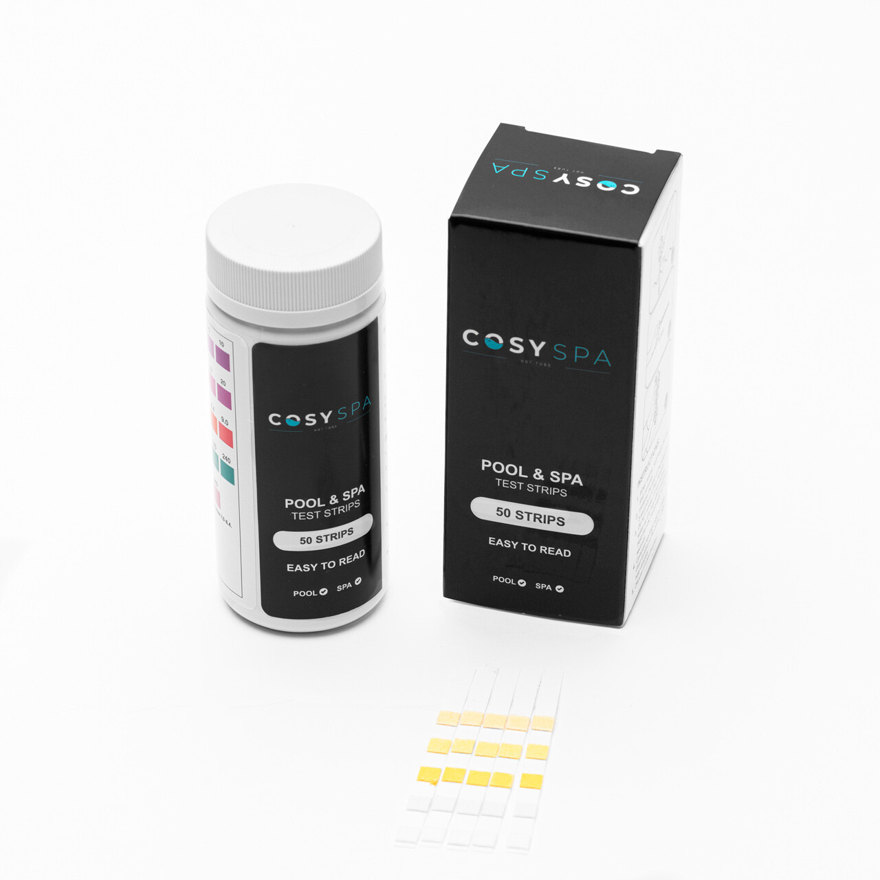 Tiras reactivas CosySpa 5EN1 [50 PK] | PRUEBAS DE INMERSIÓN DE CLORO - Probador de pH de bañera de hidromasaje