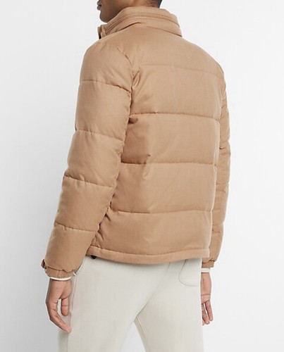 Express Lightweight Puffer Jacket Brown Tan Men’s XL - Picture 2 of 14