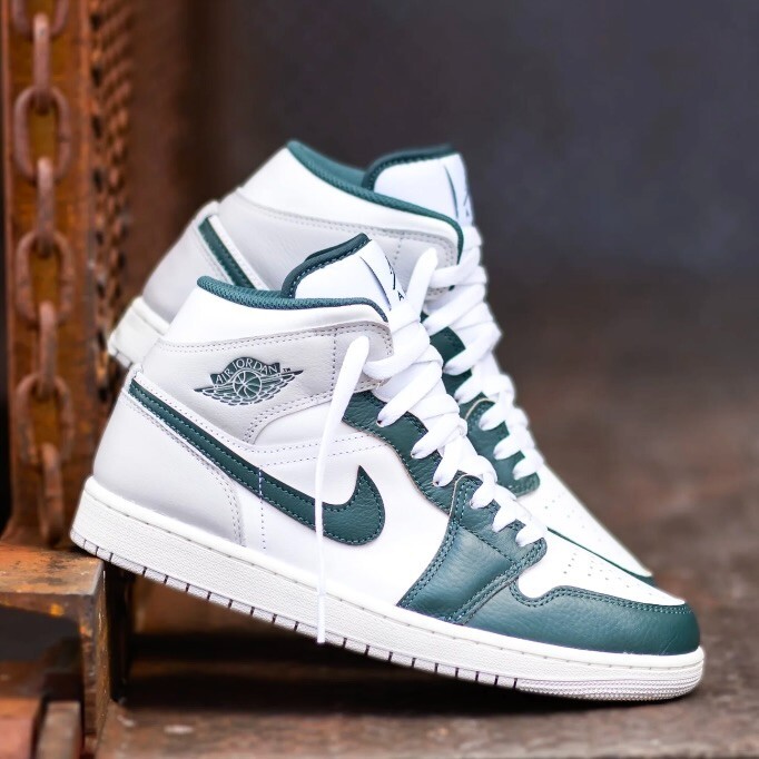 Nike Air Jordan 1 Mid SE Shoes White Oxidized Green Sail FQ7720-103 Men's NEW