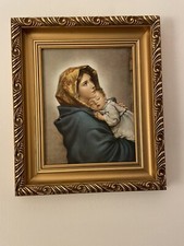 Quadro ritratto stampa vintage (stile antico) della Madonna delle strade.