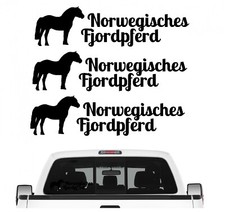 Norwegisches Fjordpferd Aufkleber 3er Set Pferdeaufkleber Pferd reiten Auto Foli