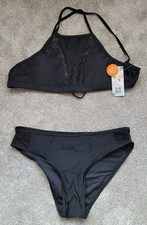 Mycharmo Bikini  - Black Halter Neck Bikini Set - Size L