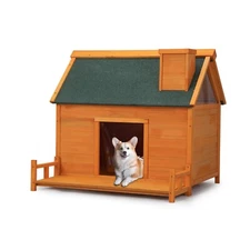 Dog house outdoor weatherproof, Pet Crate Kennel for Small to Medium Dogs