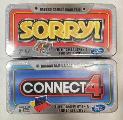 2 Pk: Connect 4 & Sorry! Classic Games Road Trip Travel Edition (0733/0672) F6A