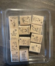 Stampin' Up A Little Love Rubber Stamp Set of 12 Retired 2004
