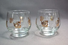 Vintage Libbey Glass Gold Design Cream & Open Sugar Set