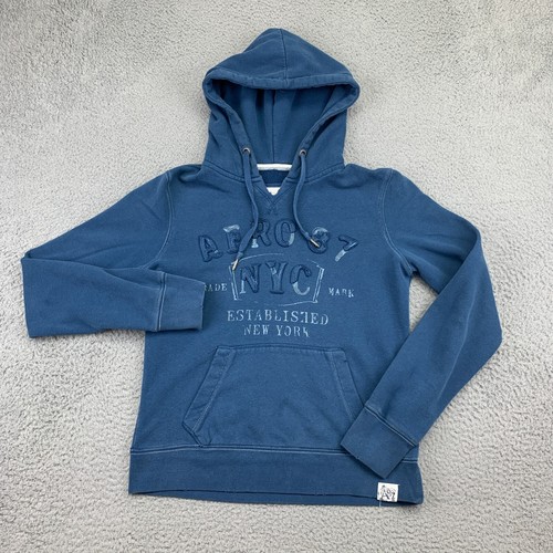 Aeropostale Hoodie Boys Large Blue Sweatshirt Hooded Long Sleeve Pullover Youth - Picture 2 of 10