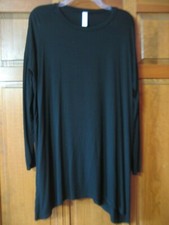 Black Dress VANILLA BAY Long Sleeves Size Medium Loose Fitting Knee Length