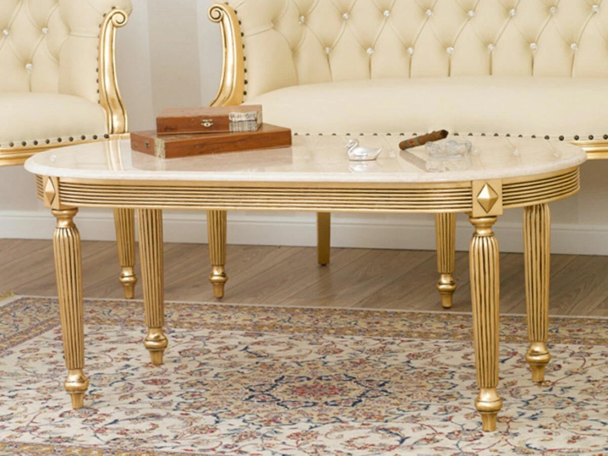 Cream and sale gold coffee table