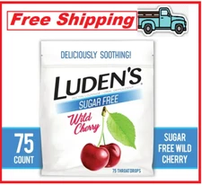 Luden'S Deliciously Soothing Throat Drops, Sugar-Free Wild Cherry Flavor, 75 CT