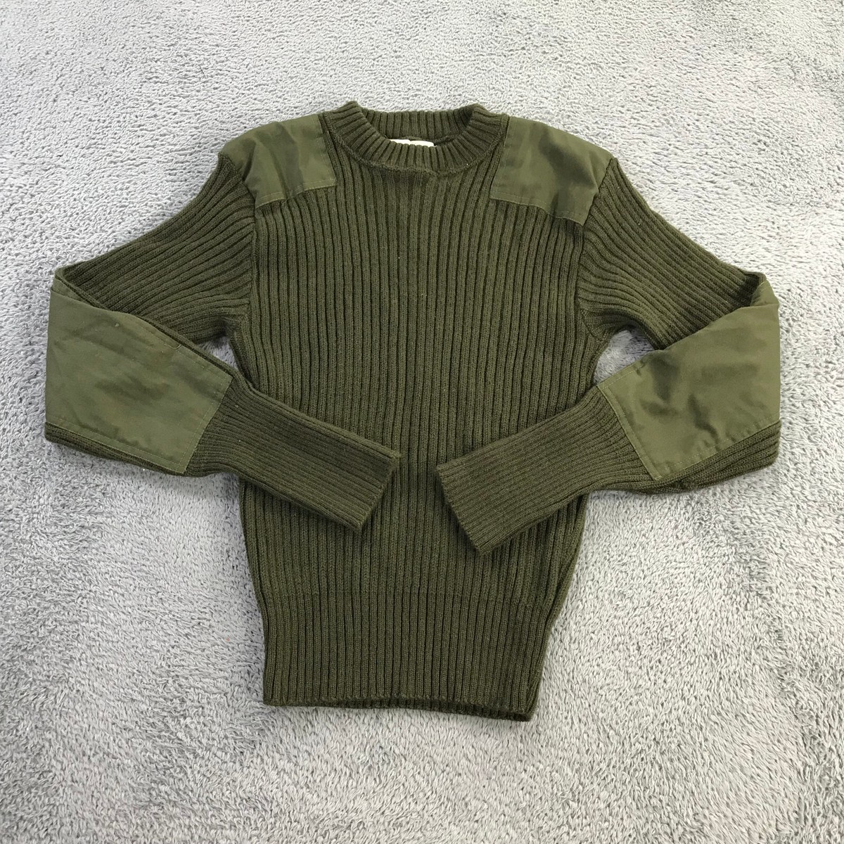 【Sale】Anatomica Army Greenリアルシェットランドニット Military issue US Army Genuine GI Men's Crew-Neck Sweater 100